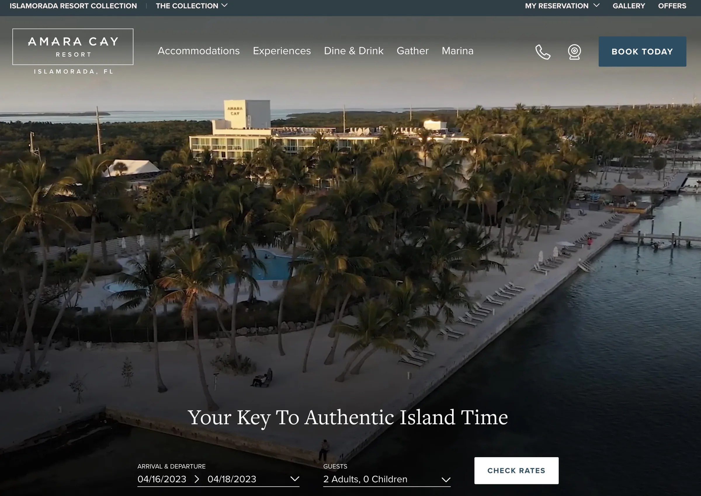 Amara Cay Resort — website