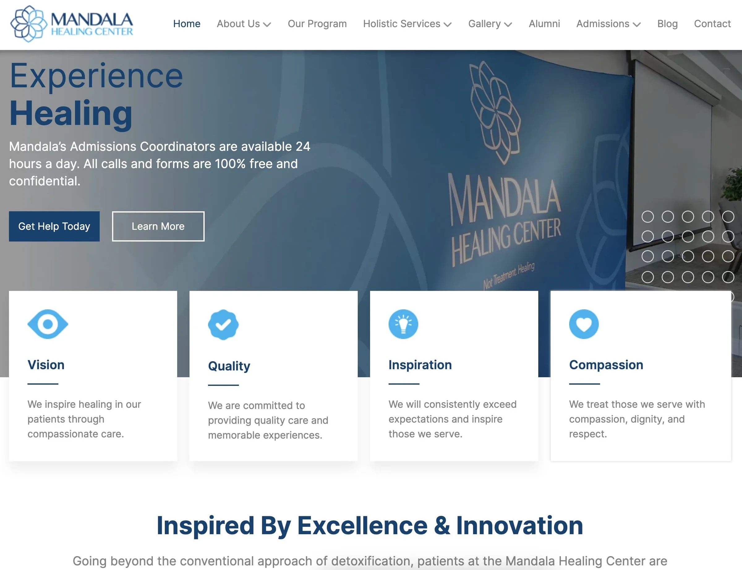 Mandala Healing Center — website