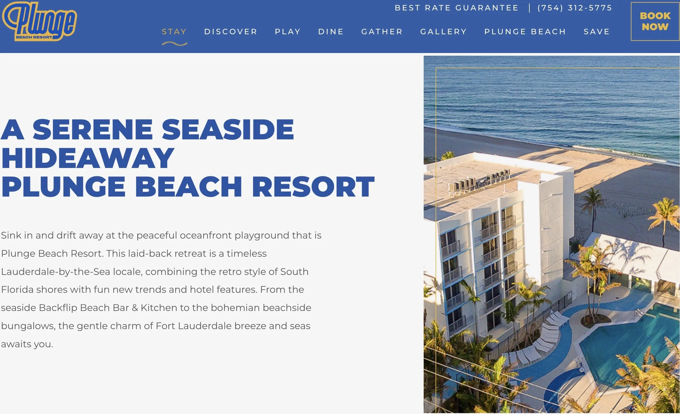 Plunge Beach Resort — website